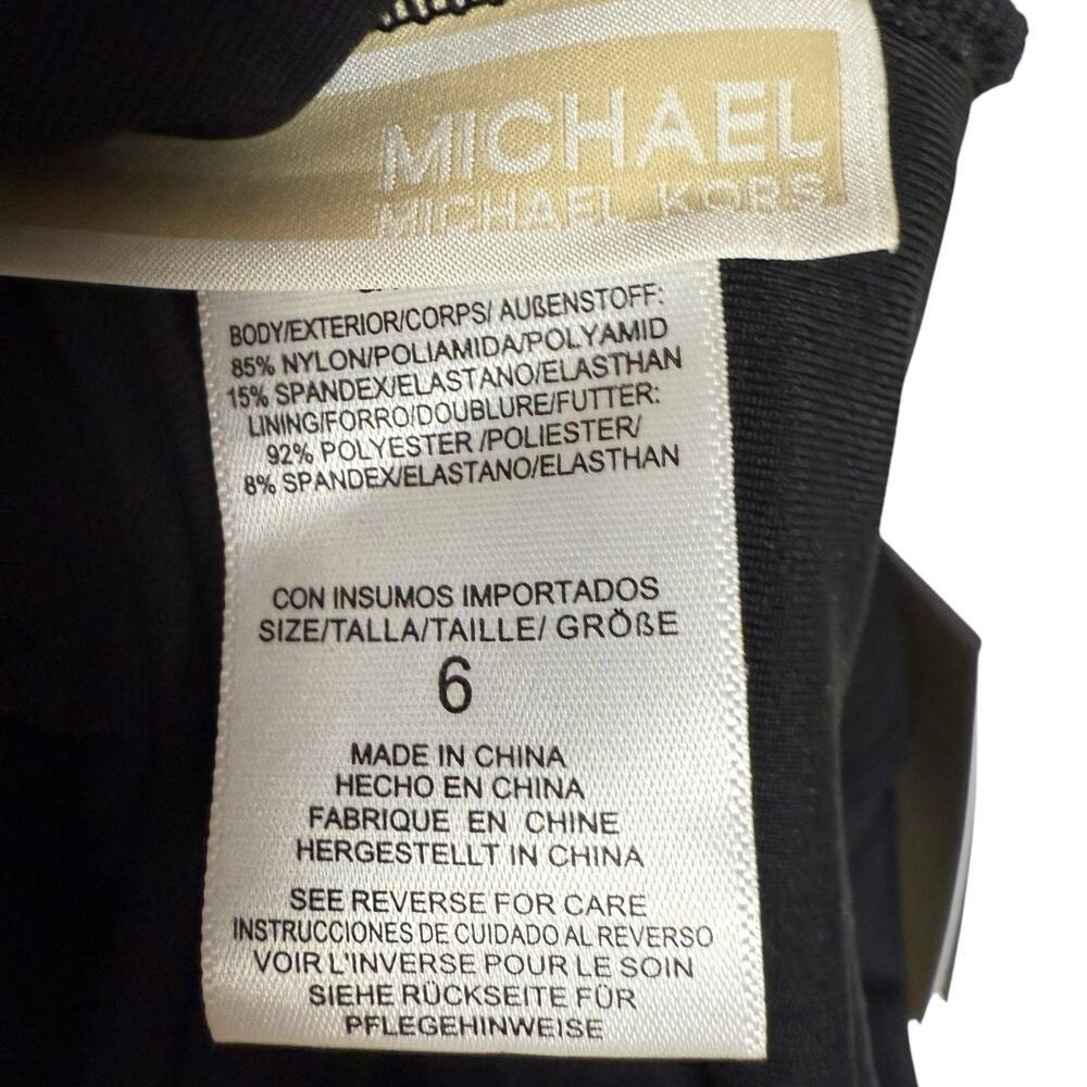 MICHAEL Michael Kors Black Underwire Gold Logo Belt One Piece Swimsuit Size 6 - Picture 11 of 13